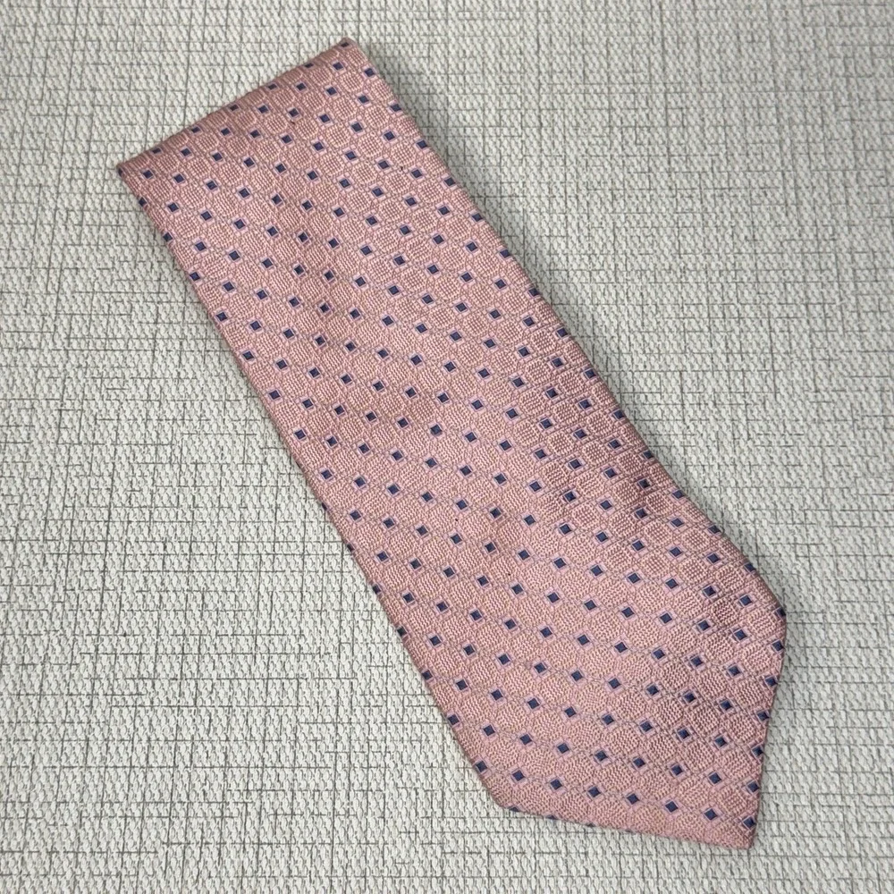City of London Ferrell Reed‎ Tie Mens OS Pink Geometric Silk Jacquard Handsewn